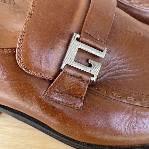 Vintage Borgesi Beverly Hills Light Brown Leather Handmade Shoes Size 43 - Picture 4 of 8